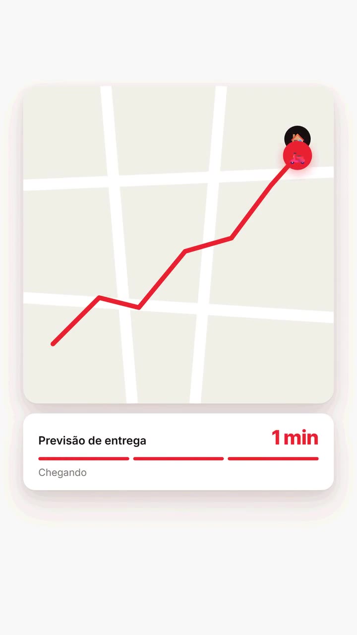Quadro de um comercial autoral em motion: mapa com a rota de uma entrega